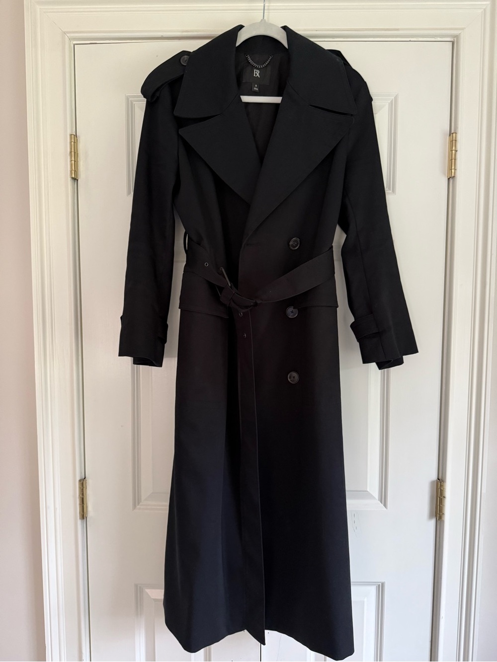 Banana Republic Black Double-Breasted Trench Coat